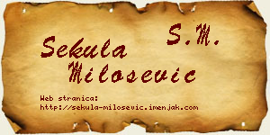 Sekula Milošević vizit kartica